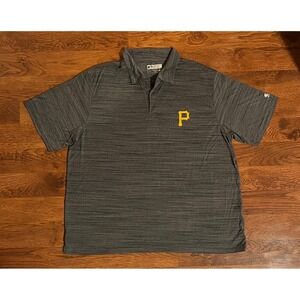Pittsburgh Pirates MLB True Fan Polo Shirt Mens 3XL Gray Polyester Short Sleeve